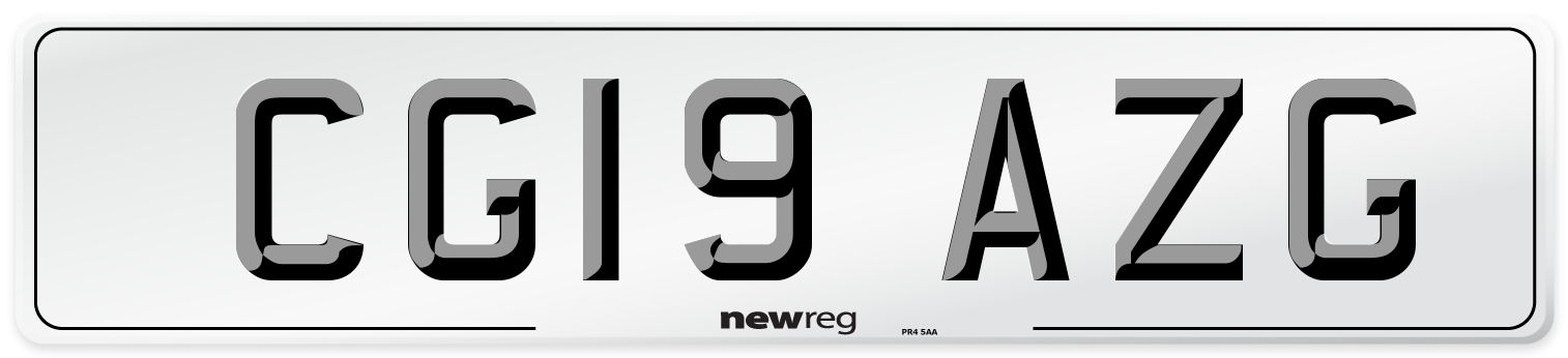 CG19 AZG Number Plate from New Reg